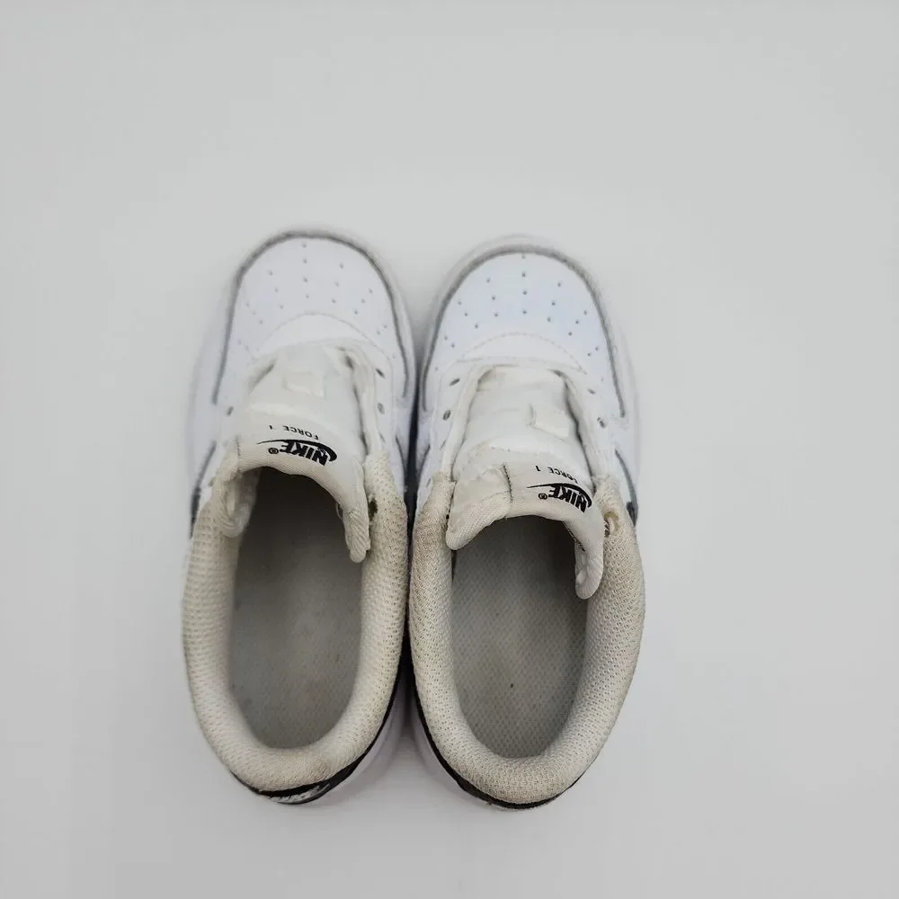 Nike Air Force 1 TD Toddler Child Size 10C Shoes White Black CZ1691-100 Sneakers